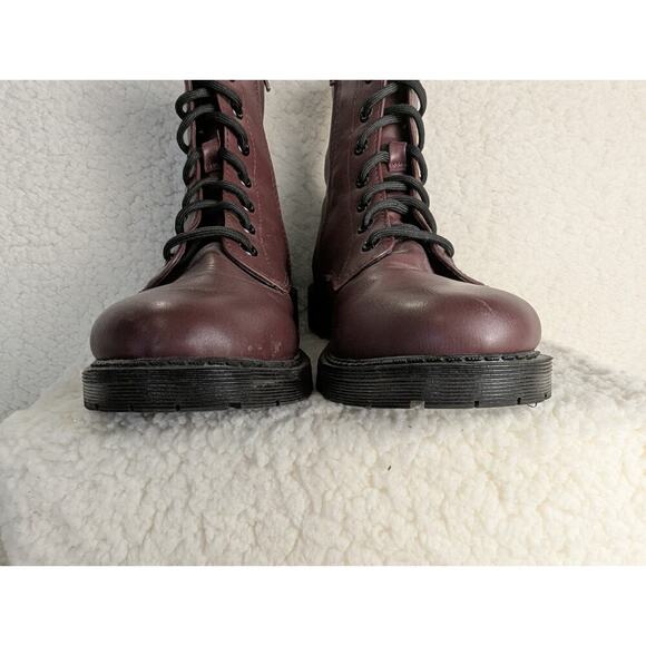 Combat Lug Boots Size 7.5 Military Style Women's Comfort Time & Tru Wine * - Picture 7 of 14